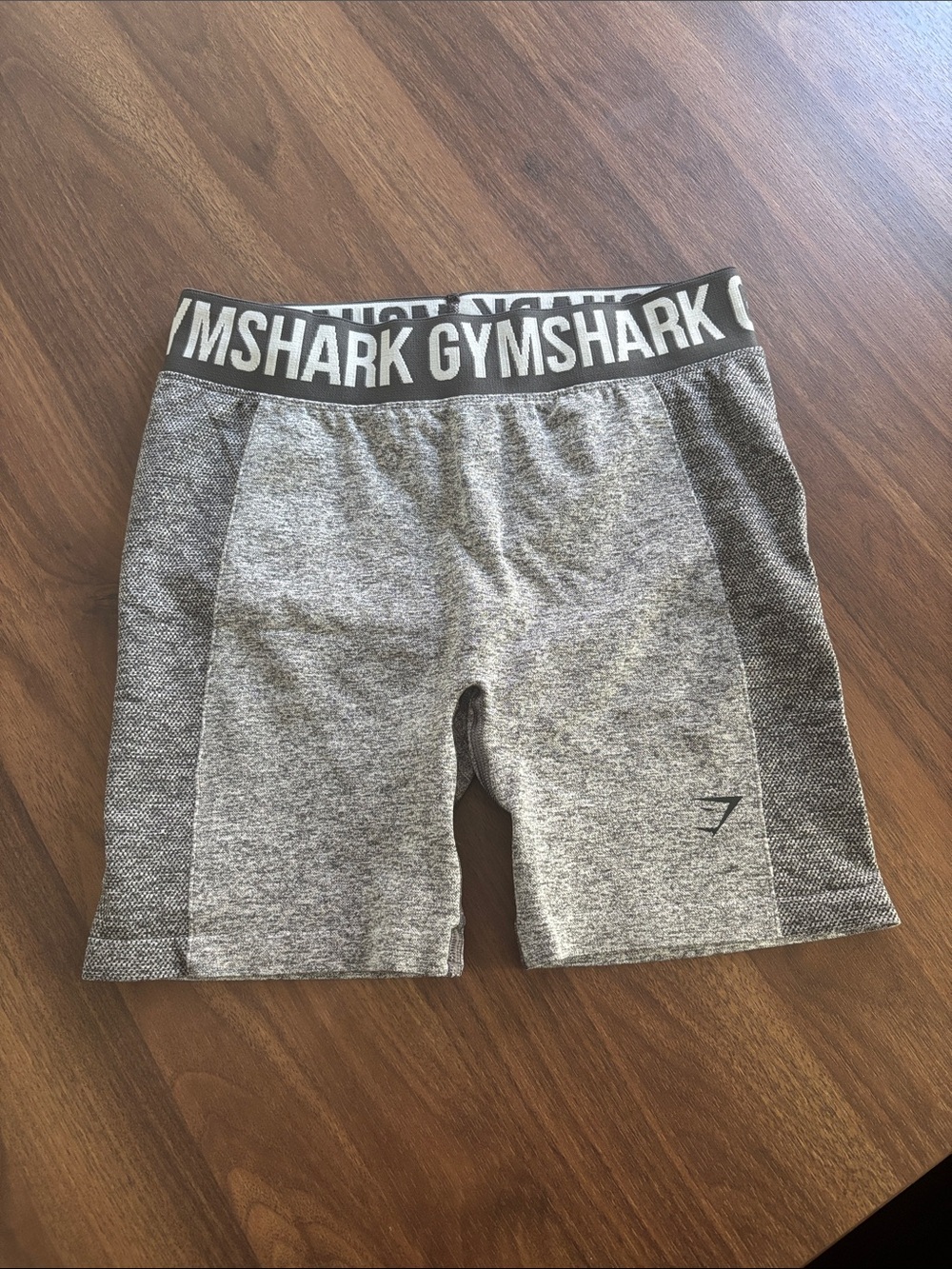 Gymshark Woman’s Heather Grey Athletic Shorts with Branded Waistband